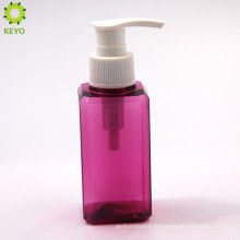 100ml vide shampooing carré cosmétique clair bouteille de pompe en plastique coloré